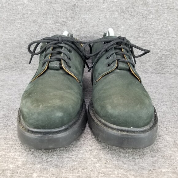 ✅Mens 8.5M VTG Timberland Black Leather Work Oxford Shoes Chunky Sole Y2K - Picture 5 of 10